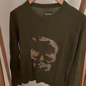 Zadig & Voltaire Khaki Skull Sweater